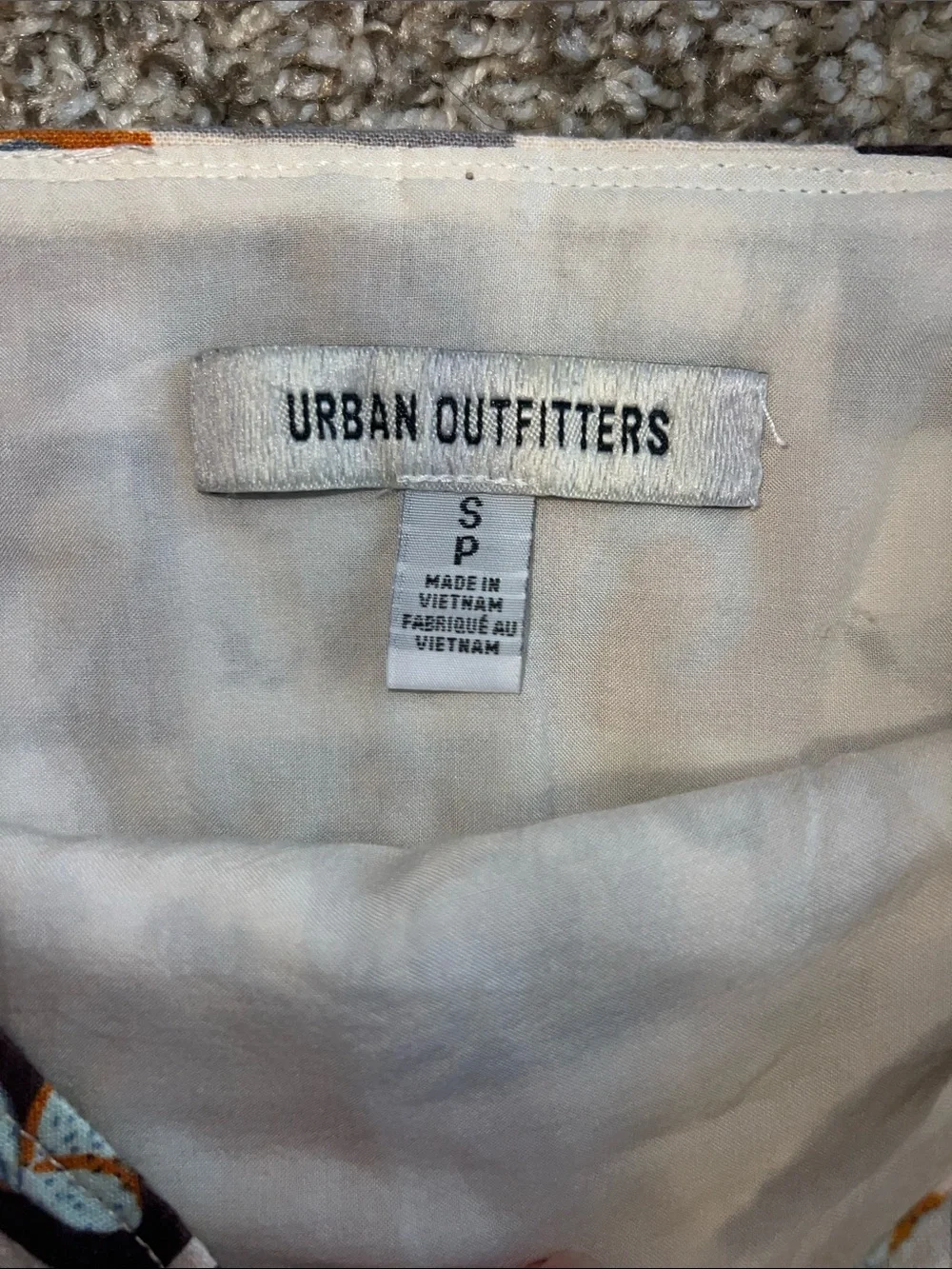 Urban Outfitters CUTE! Western Patchwork Mini Skirt in Rust, Blue & Cream Sz S - Picture 4 of 10